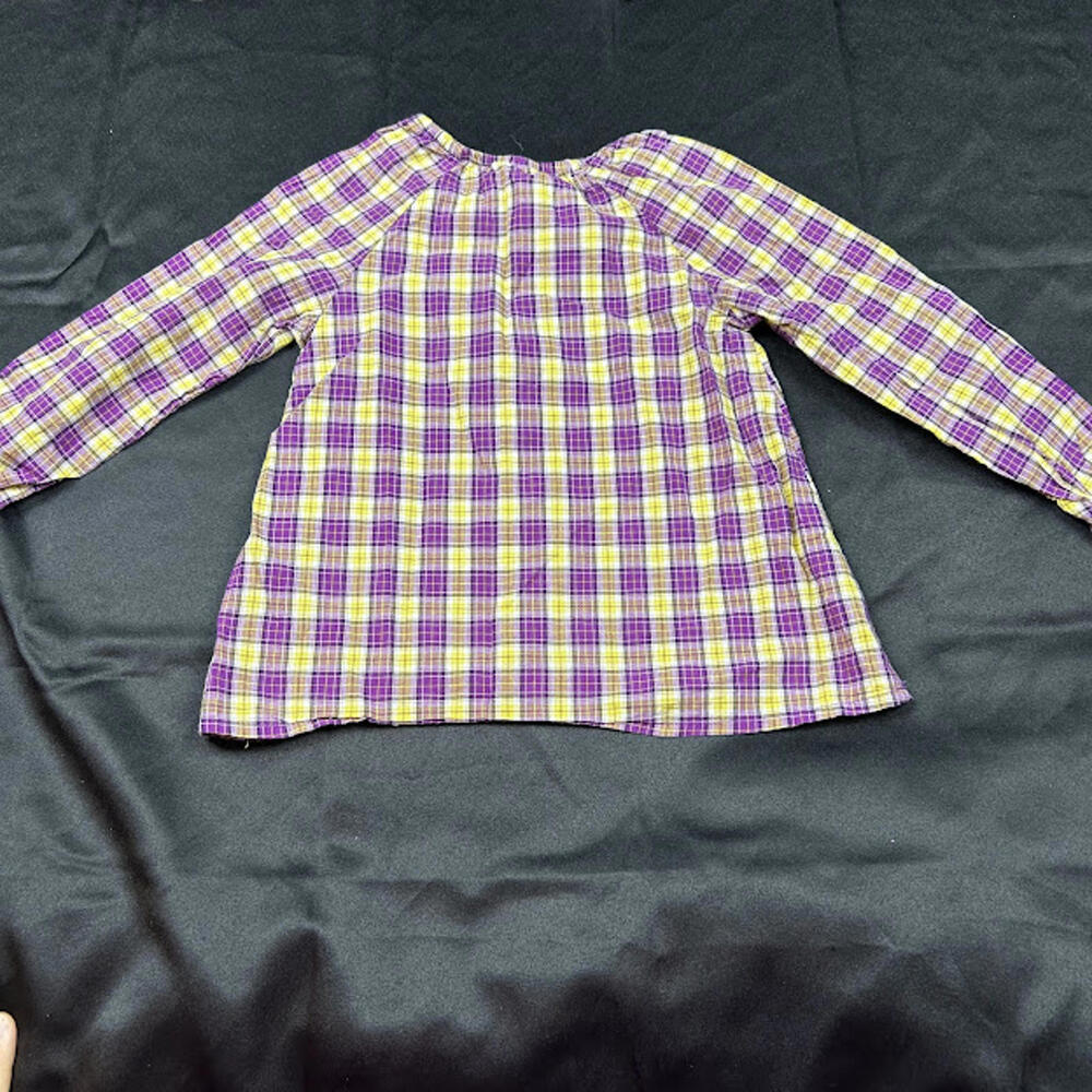 OshKosh B’gosh Girls‎ Shirt 4T Purple Yellow Flannel Baby Doll EUC - Picture 2 of 5